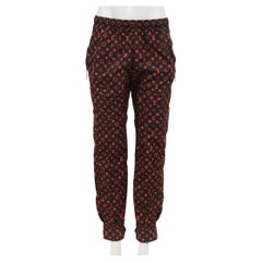 Louis Vuitton Women Jogging Track 40 Black Red Monogram Technical Cotton Joggers