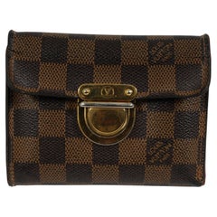 Louis Vuitton Women Portefeuille Trifold Long Wallet LV Damier Ebene Brown Tan