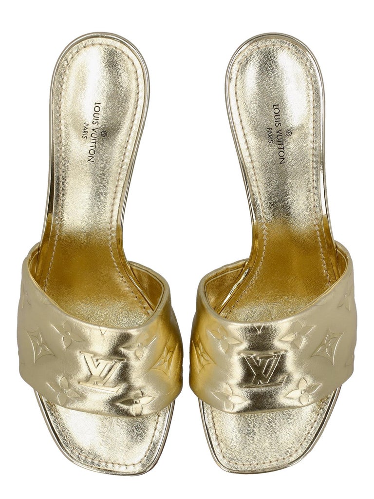Louis Vuitton Women Sandals Gold Leather EU 38 For Sale at 1stDibs  louis  vuitton gold sandals, louis vuitton women's sandals, louis vuitton female  sandals