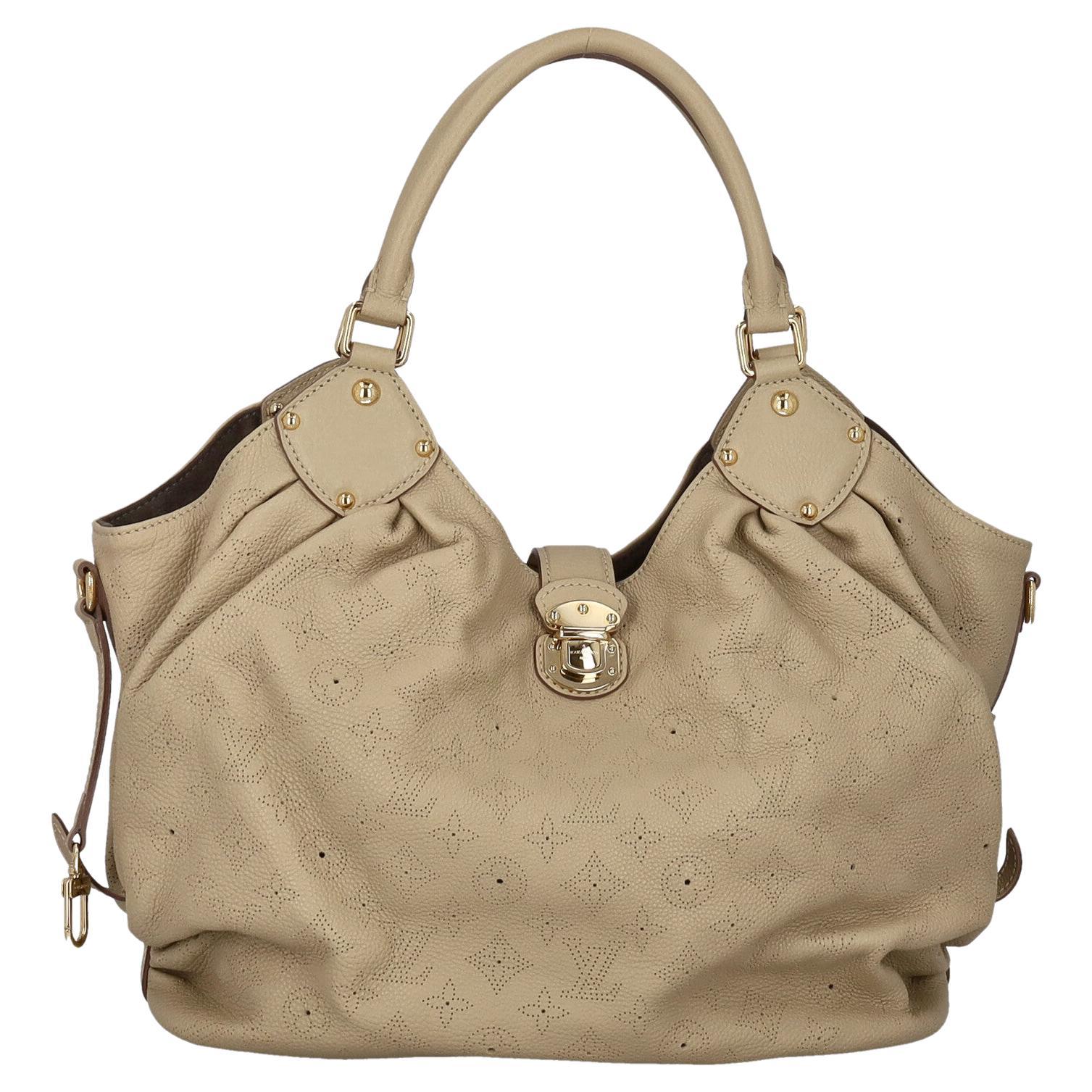 Louis Vuitton Women Shoulder bags Mahina Beige Leather  For Sale
