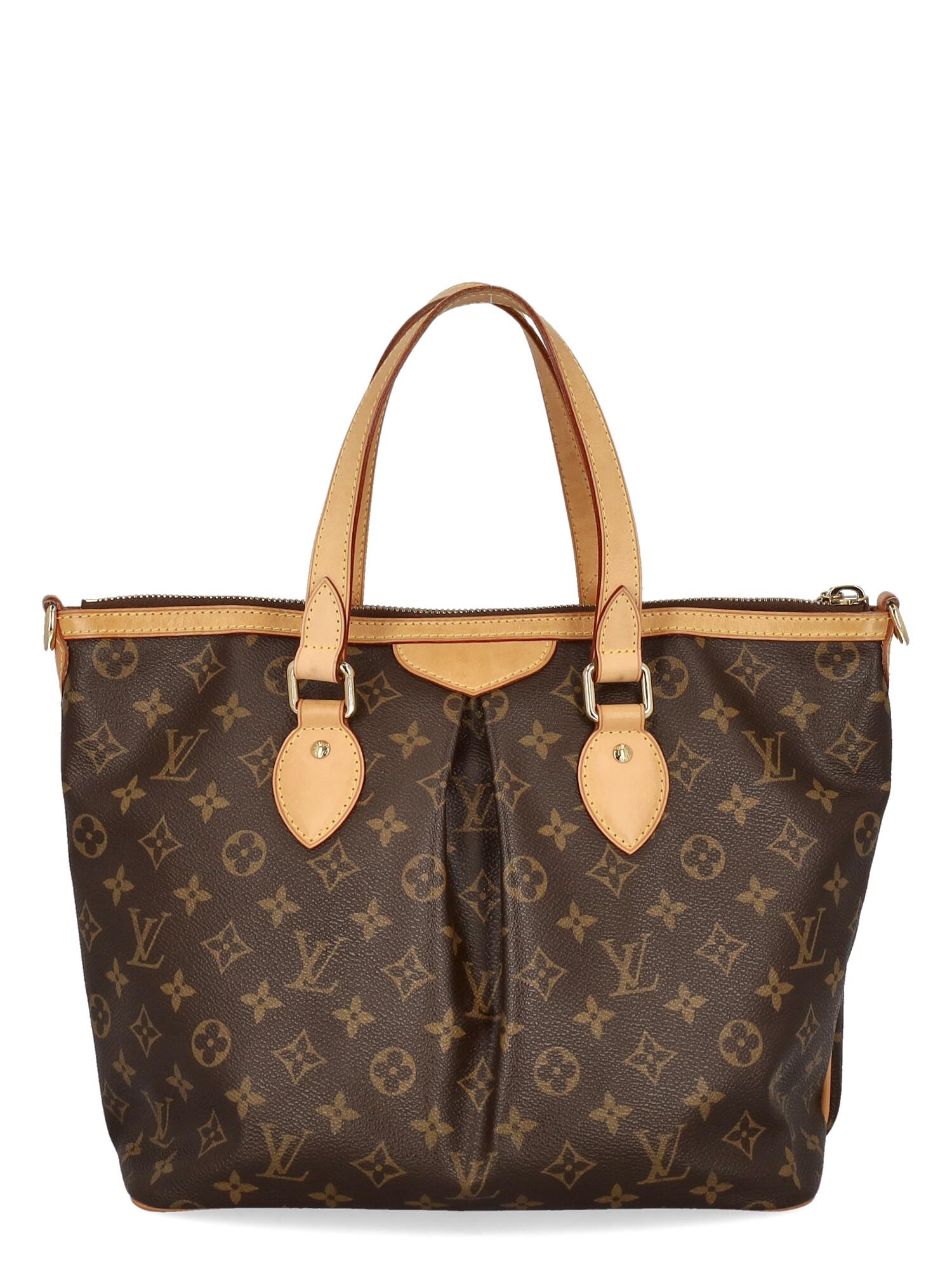 Louis Vuitton  Women   Shoulder bags  Palermo Beige, Brown Synthetic Fibers  In Good Condition For Sale In Milan, IT