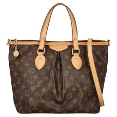 Louis Vuitton  Women   Shoulder bags  Palermo Beige, Brown Synthetic Fibers 