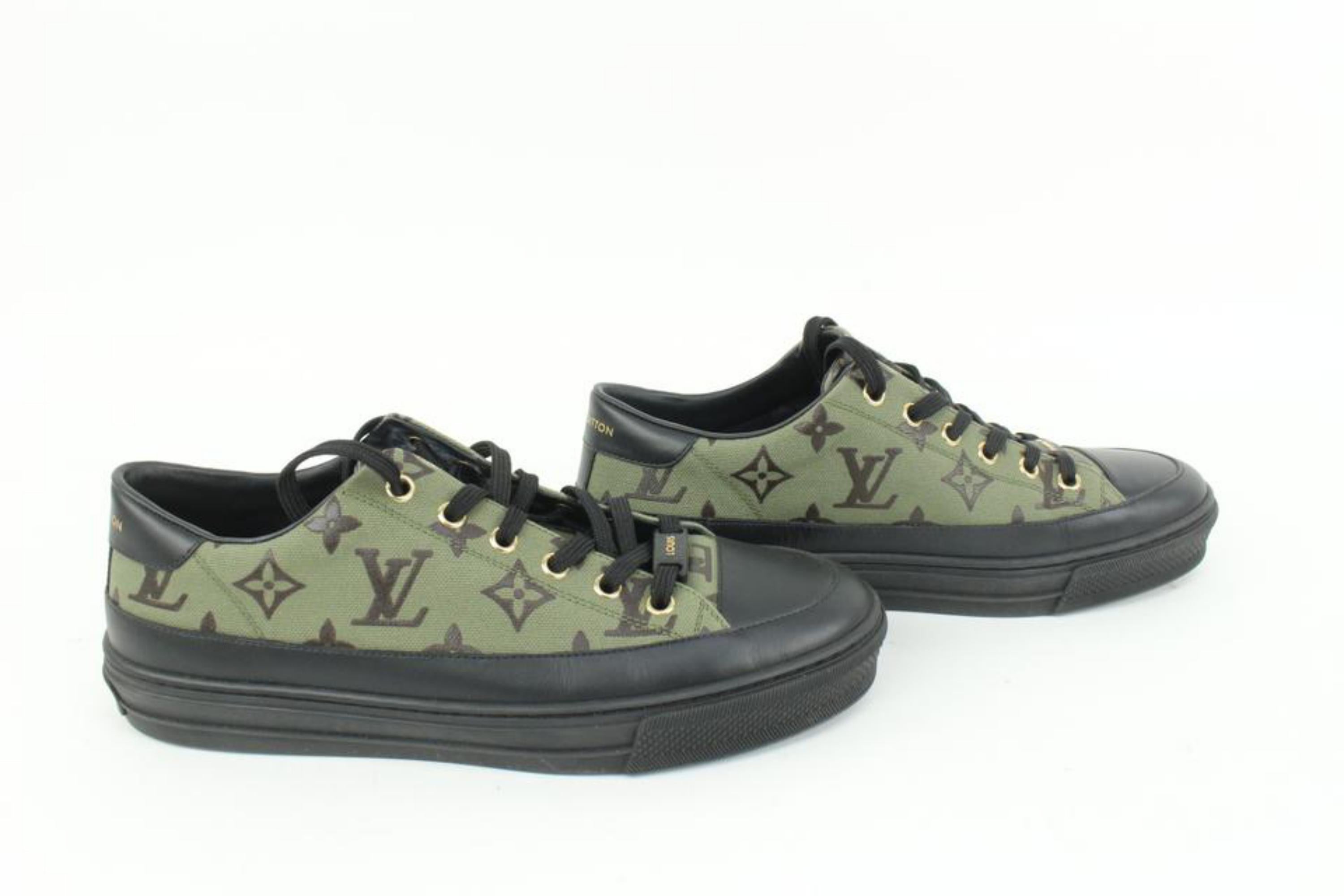 Louis Vuitton Damen Gre 38 Olivgrner Khaki-Monogramm-Sneakers Herren