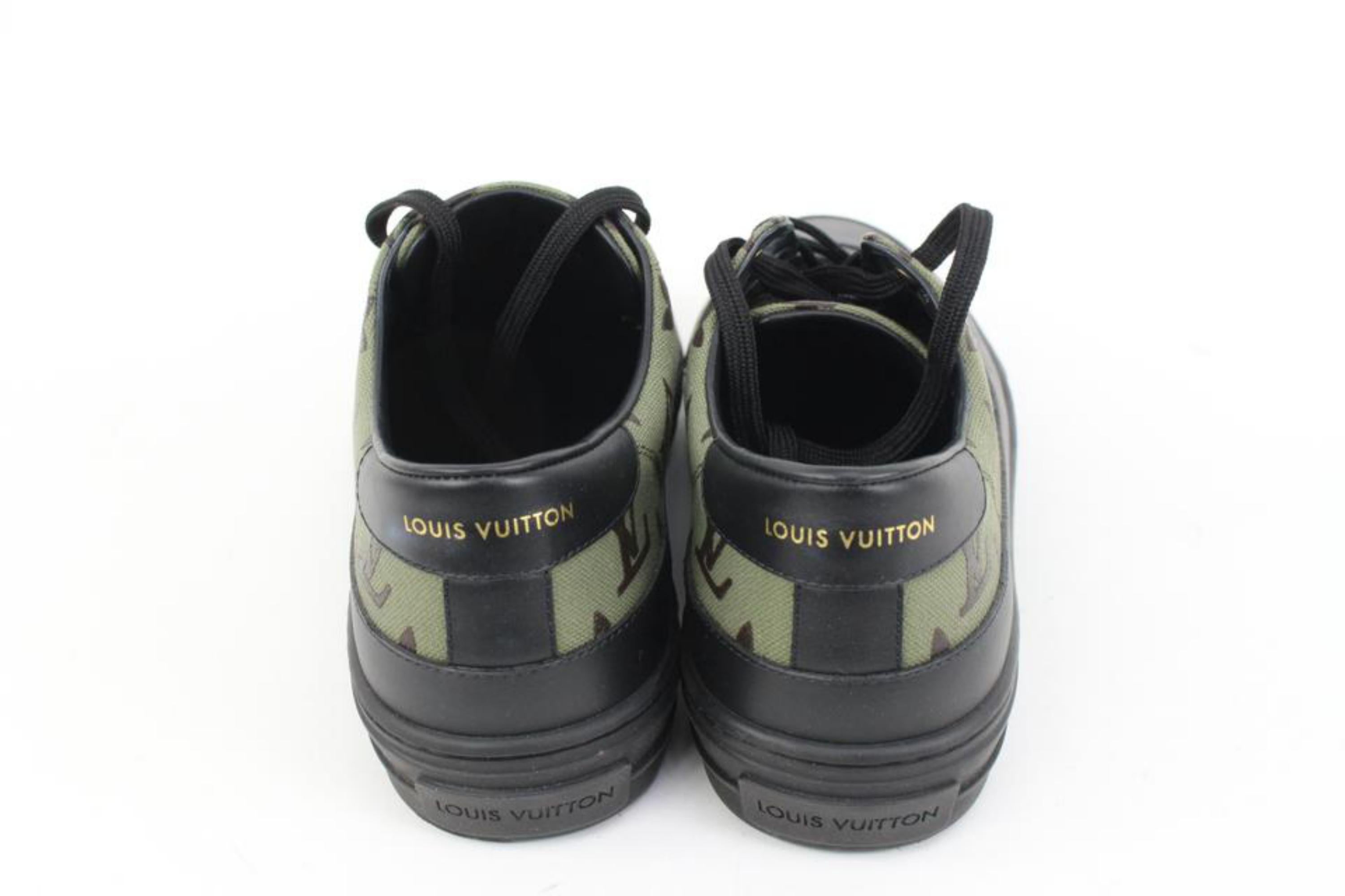 Louis Vuitton Damen Gre 38 Olivgrner Khaki-Monogramm-Sneakers 1