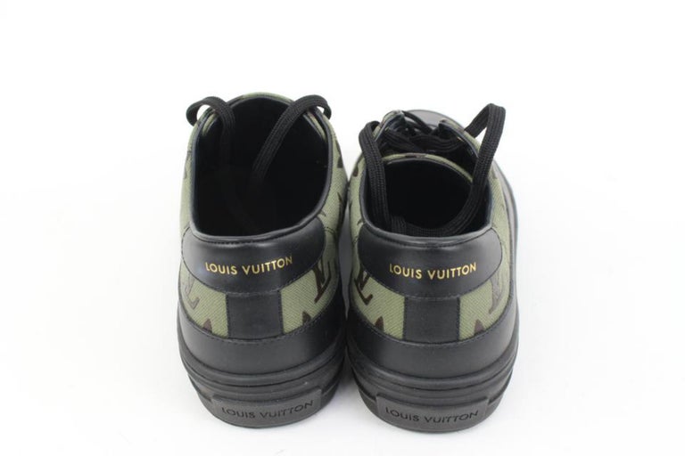 Louis Vuitton Women Size 38 Olive Green Khaki Monogram Stellar Low Sneaker  at 1stDibs