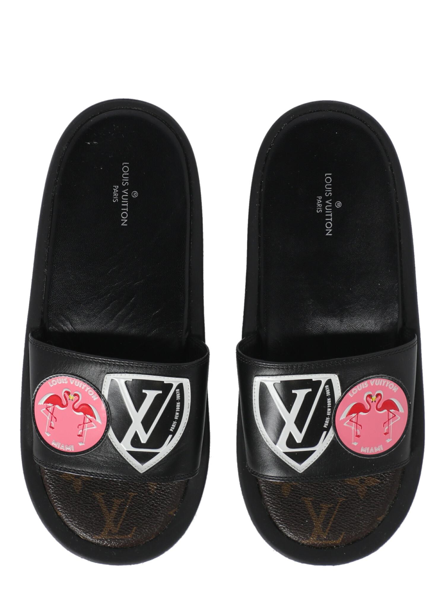 lv pink slippers