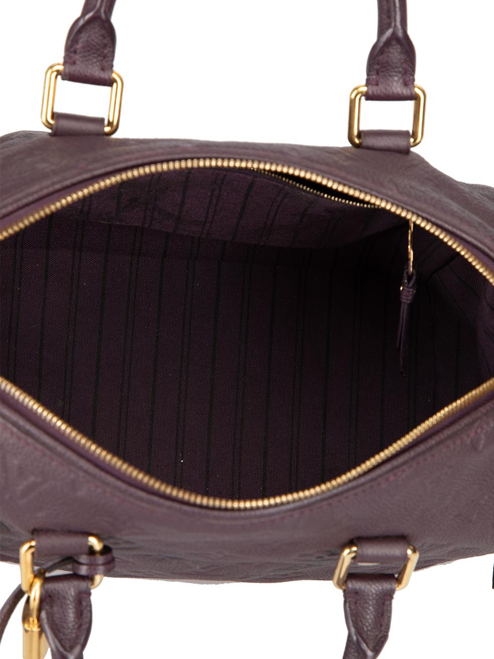 Louis Vuitton Women's 2012 Purple Plum Leather Monogram Speedy 25 Bag 2