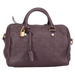 Louis Vuitton Women's 2012 Purple Plum Leather Monogram Speedy 25 Bag