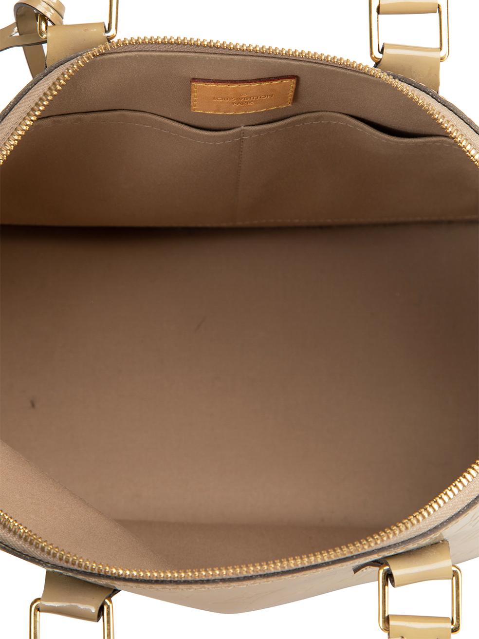 Louis Vuitton Women's 2014 Beige Patent Leather Monogram Vernis Alma PM 4