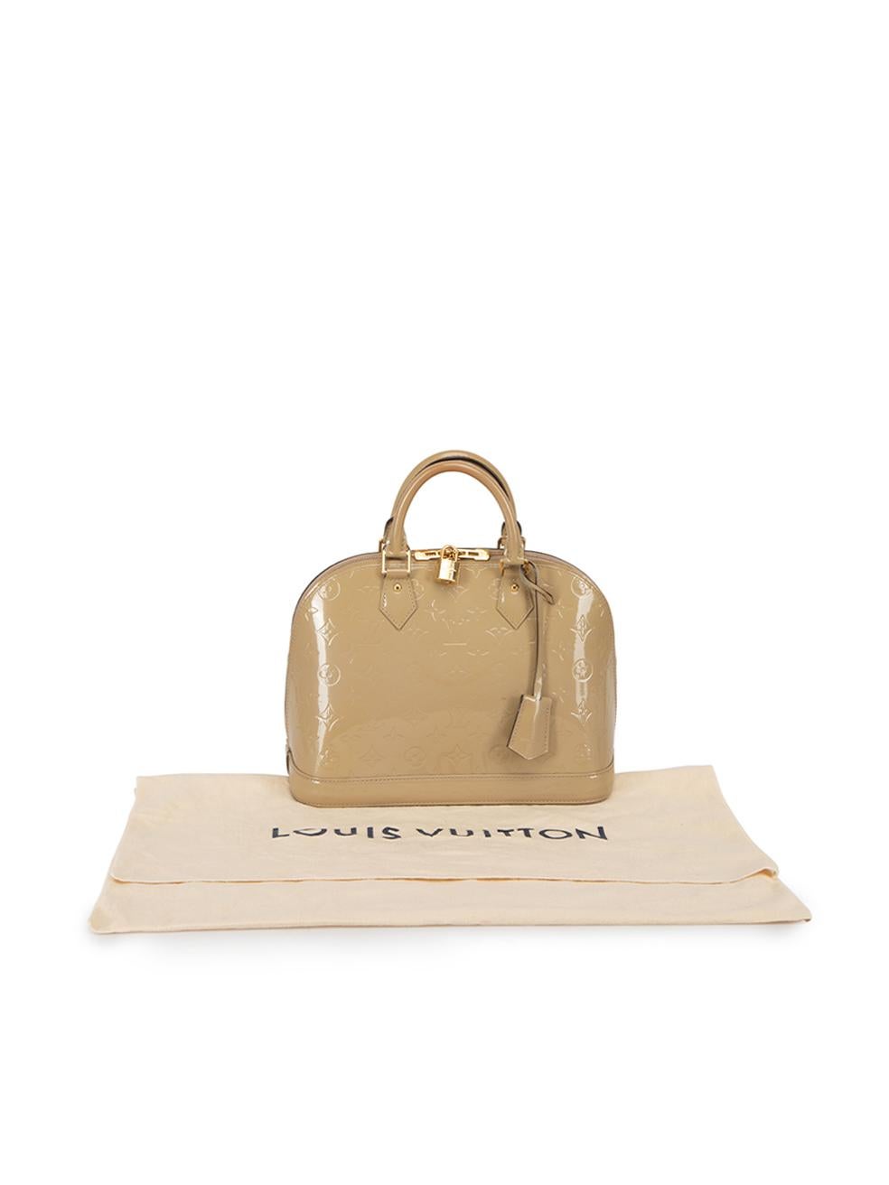 Louis Vuitton Women's 2014 Beige Patent Leather Monogram Vernis Alma PM 5