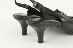 Louis Vuitton Women's 38 Black Leather Mule Heels 3LZ1116