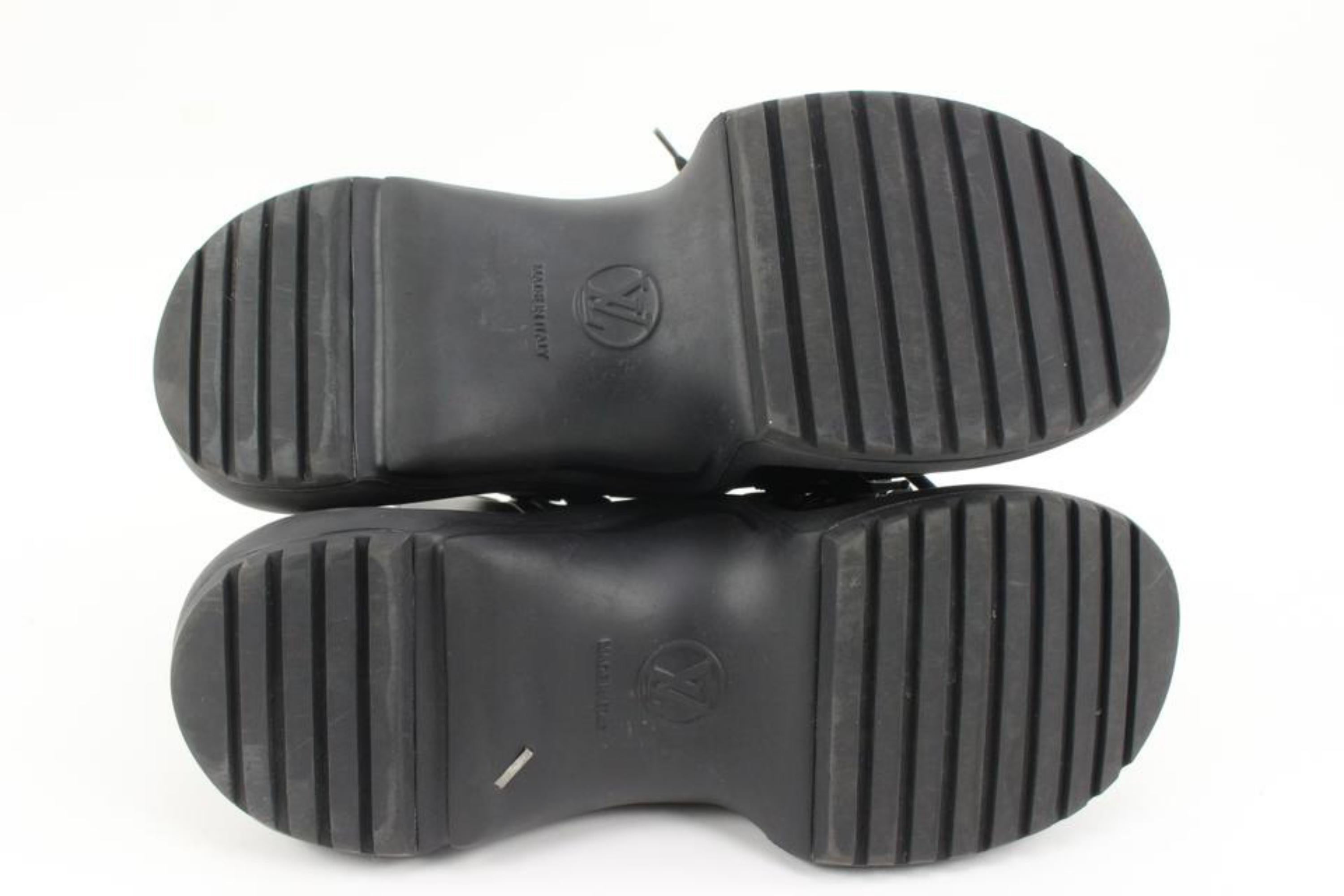 Black Louis Vuitton Women's 38 Mat Rubber Monogram LV Archlight Sneaker Boots 76lv218s