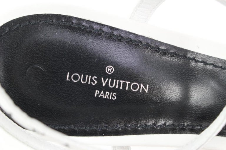 Louis Vuitton Women's 39 White Monogram Citizen Strappy Sandal Heels s27lv97
