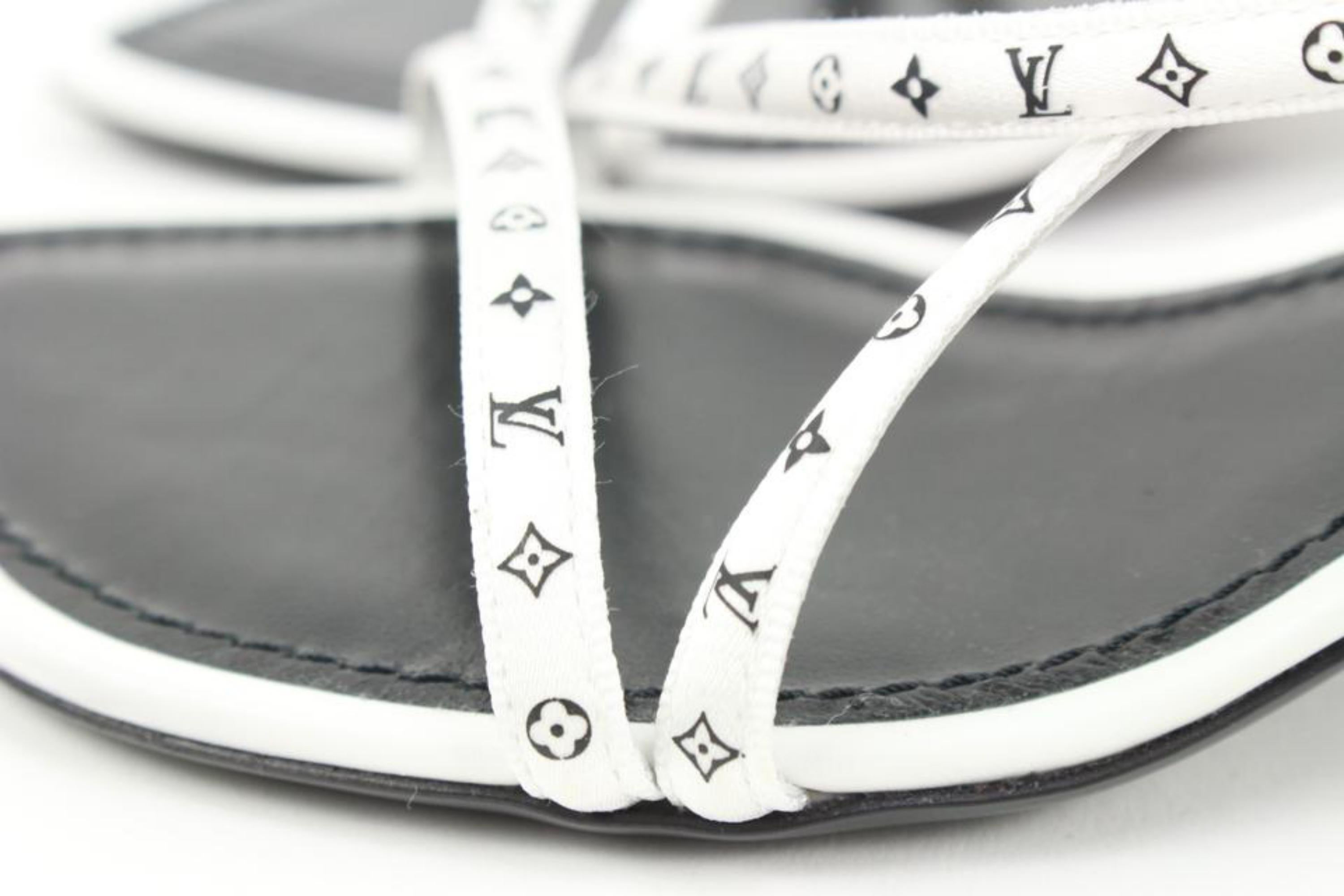 Louis Vuitton Damen 39 Weiß Monogram Citizen Riemchen Sandale Heels s27lv97 im Angebot 2