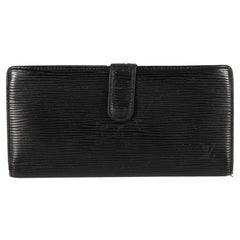Louis Vuitton Women's Black Epi Leather French Purse Wallet