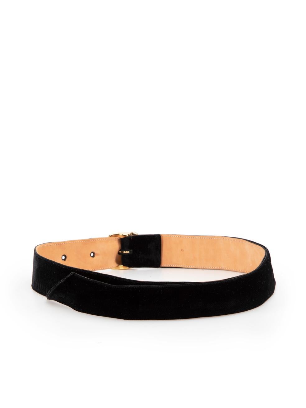 Louis Vuitton Women's Black Leather Velvet Strap Belt In Good Condition For Sale In London, GB