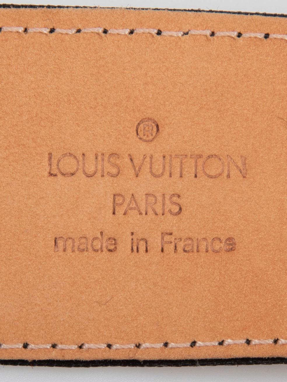 Louis Vuitton Damengürtel aus schwarzem Leder mit Samtriemen im Angebot 3