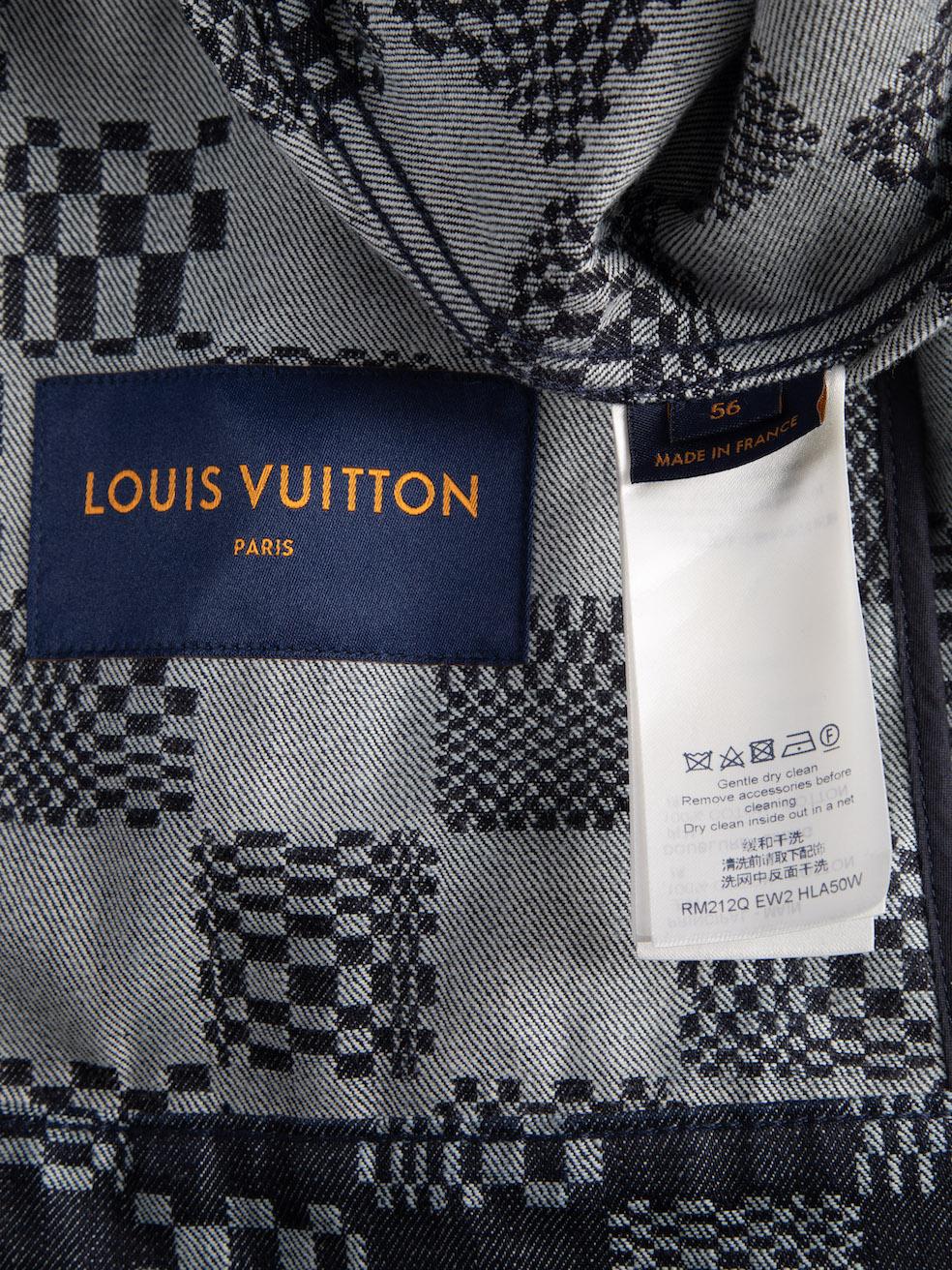 Louis Vuitton Women's Blue Distorted Damier Denim Jacket In New Condition In London, GB