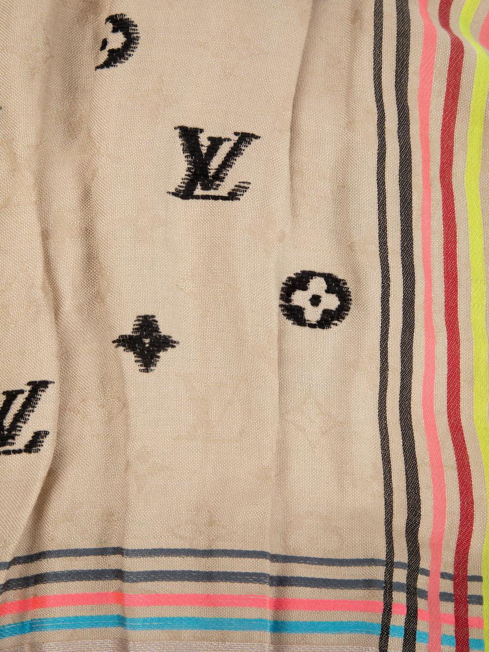 Louis Vuitton Women's Bohemian Monogram Jacquard Scarf In Good Condition In London, GB