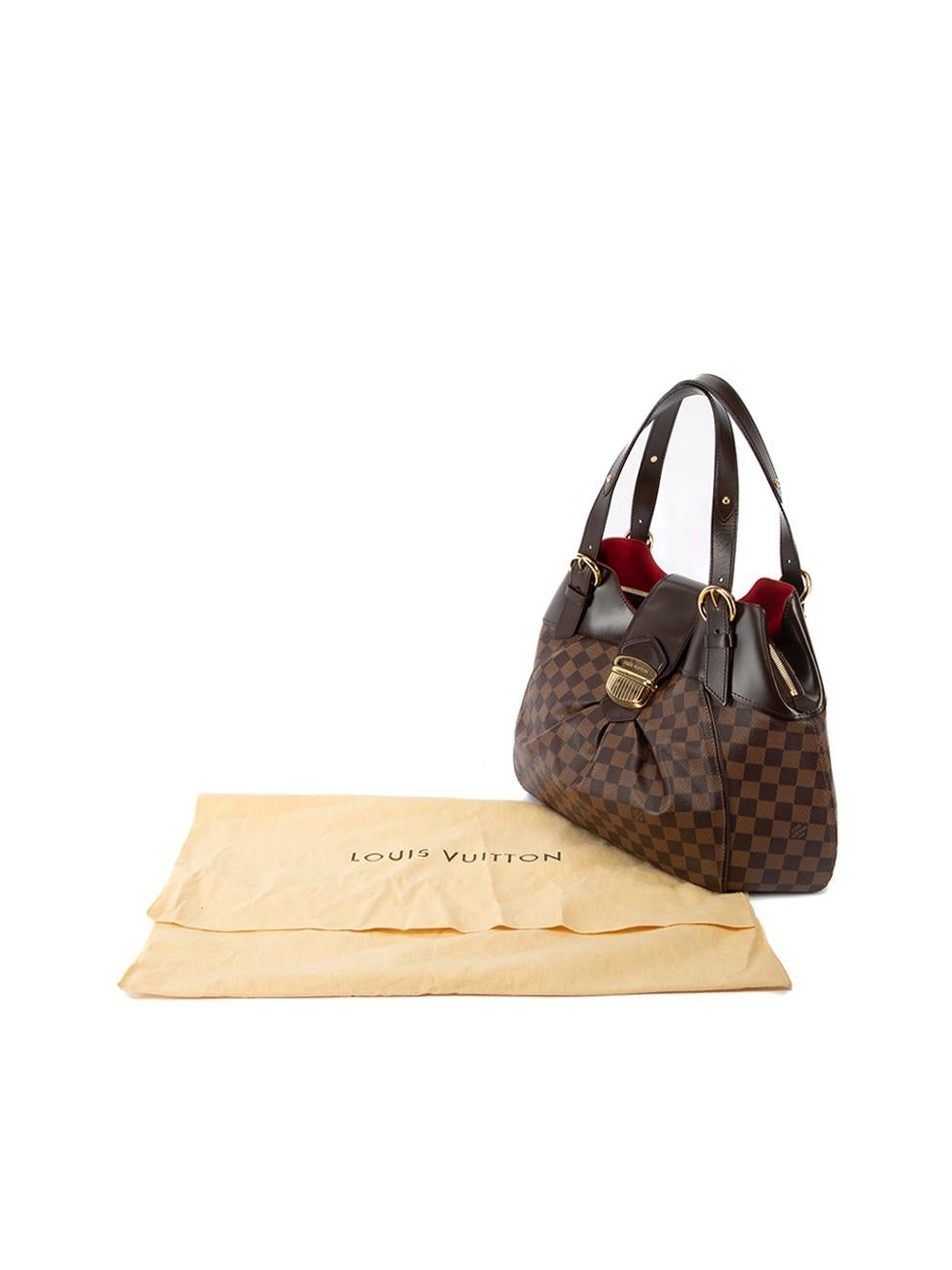 Louis Vuitton Women's Brown Leather Damier Ebene Sistina GM Bag 3