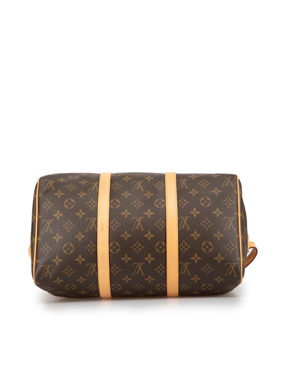 Louis Vuitton Women's Brown Leather Monogram Keepall Bandouliere 45 1