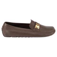 Louis Vuitton Women's Brown Leather Square Toe Loafers