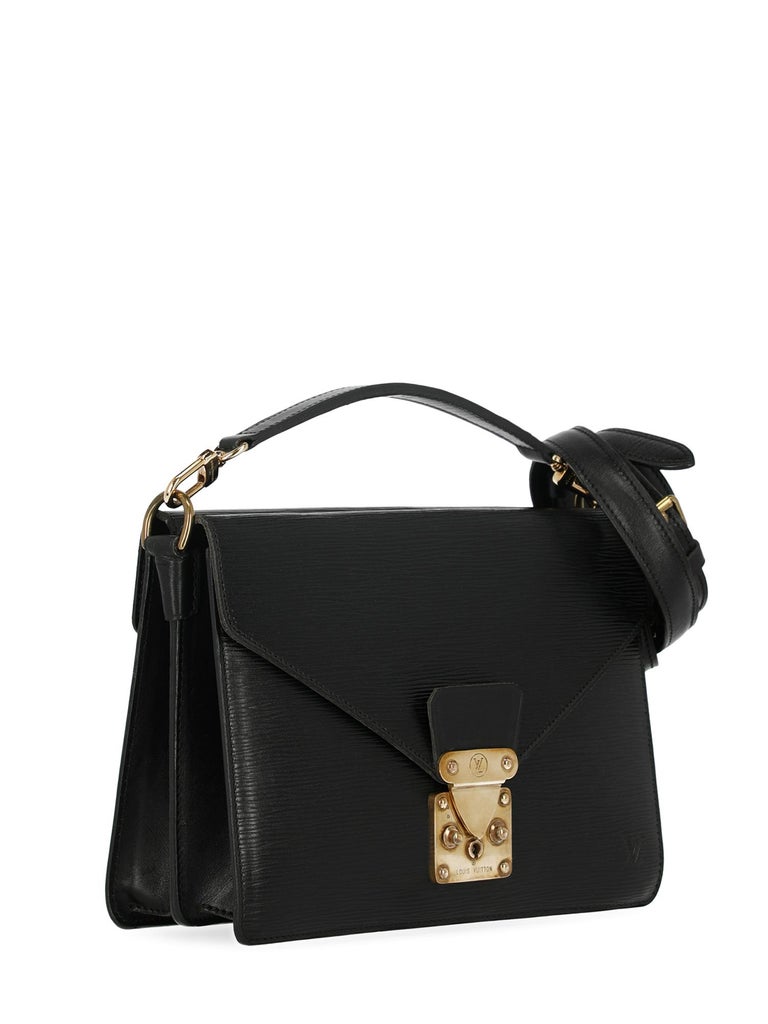 Louis Vuitton Women&#39;s Cross Body Bag Monceau Black Leather For Sale at 1stdibs