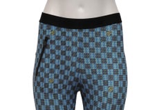 Louis Vuitton Womens Damier Leggings Size FR 36 Blue Black Checkerboard
