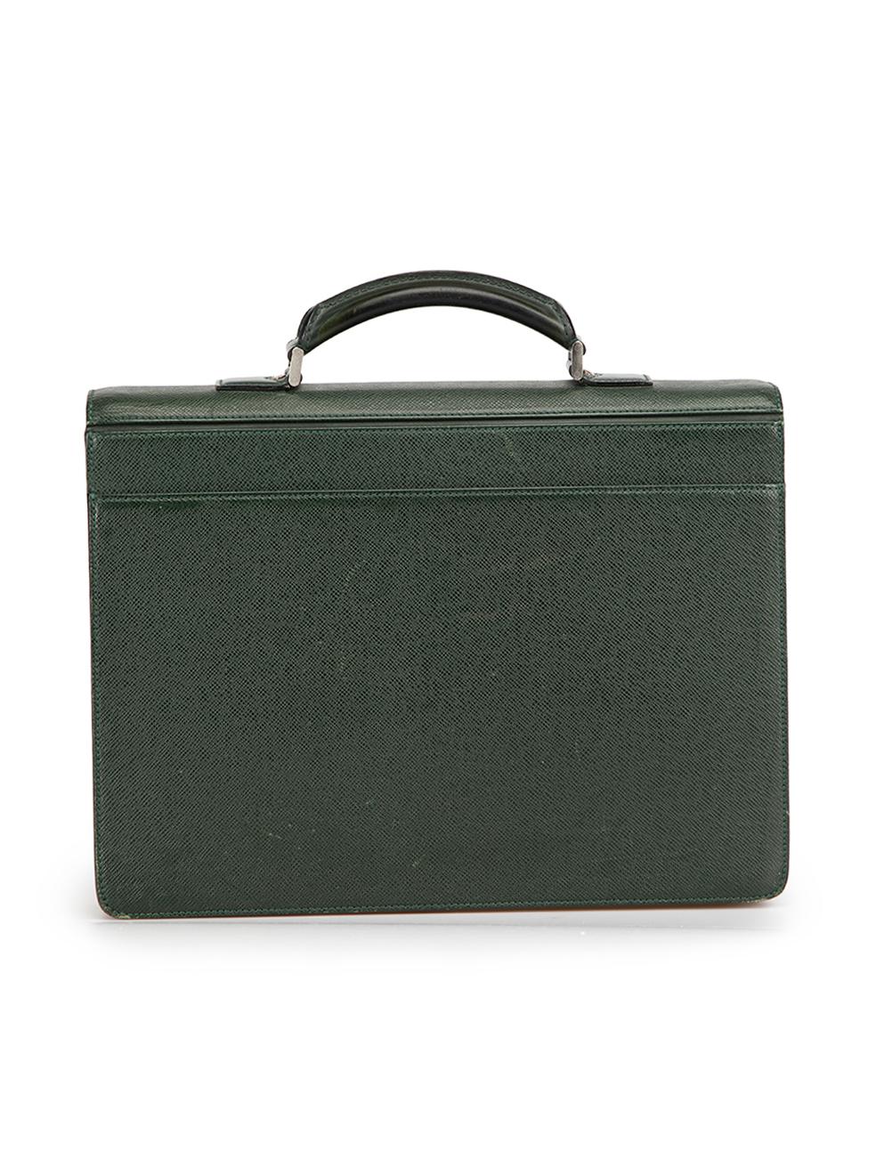 Louis Vuitton Women's Green Leather Epicea Taiga Robusto 1 Briefcase In Good Condition In London, GB