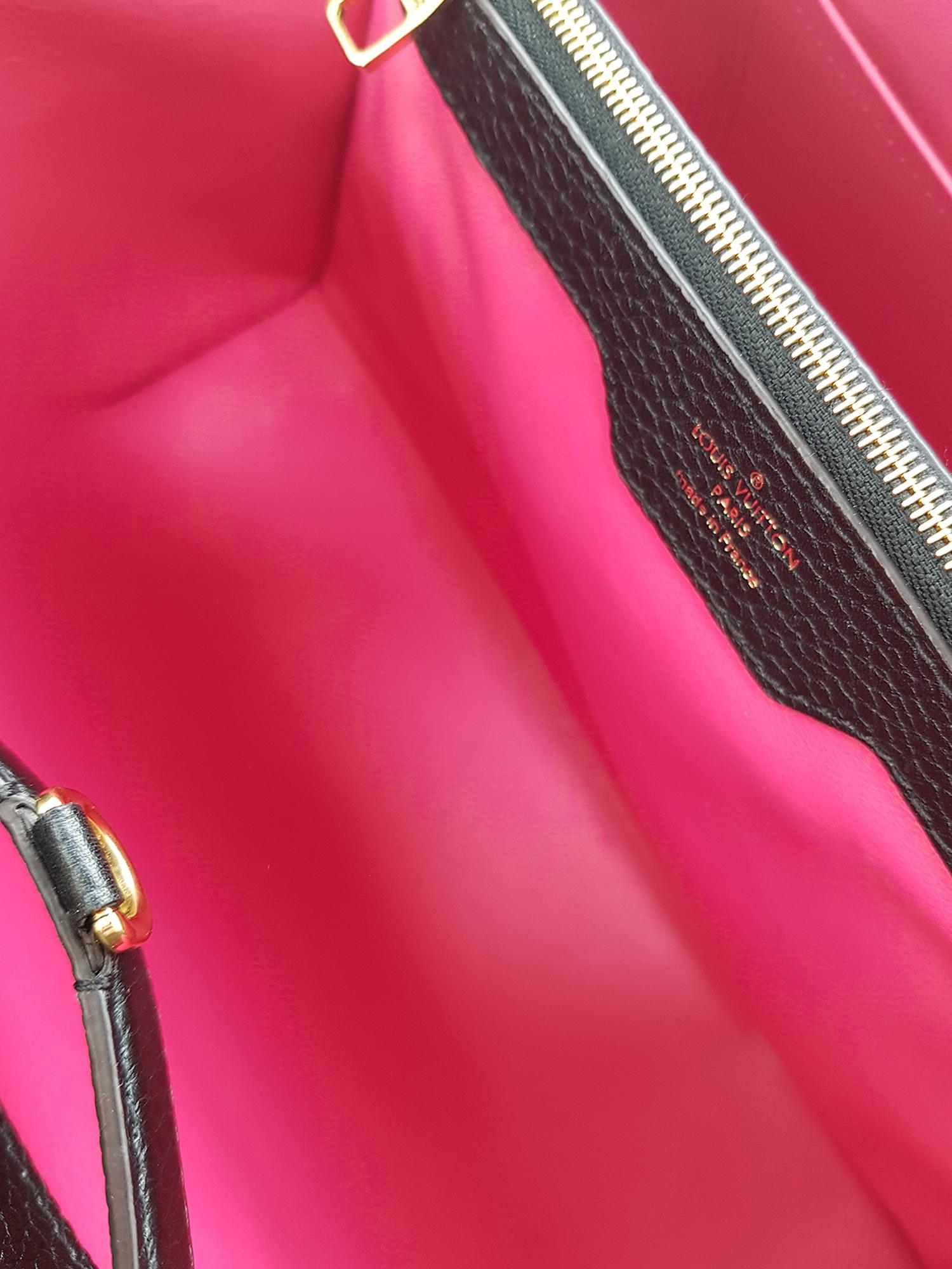 Louis Vuitton Women's Handbag Capucines Black Leather For Sale 3