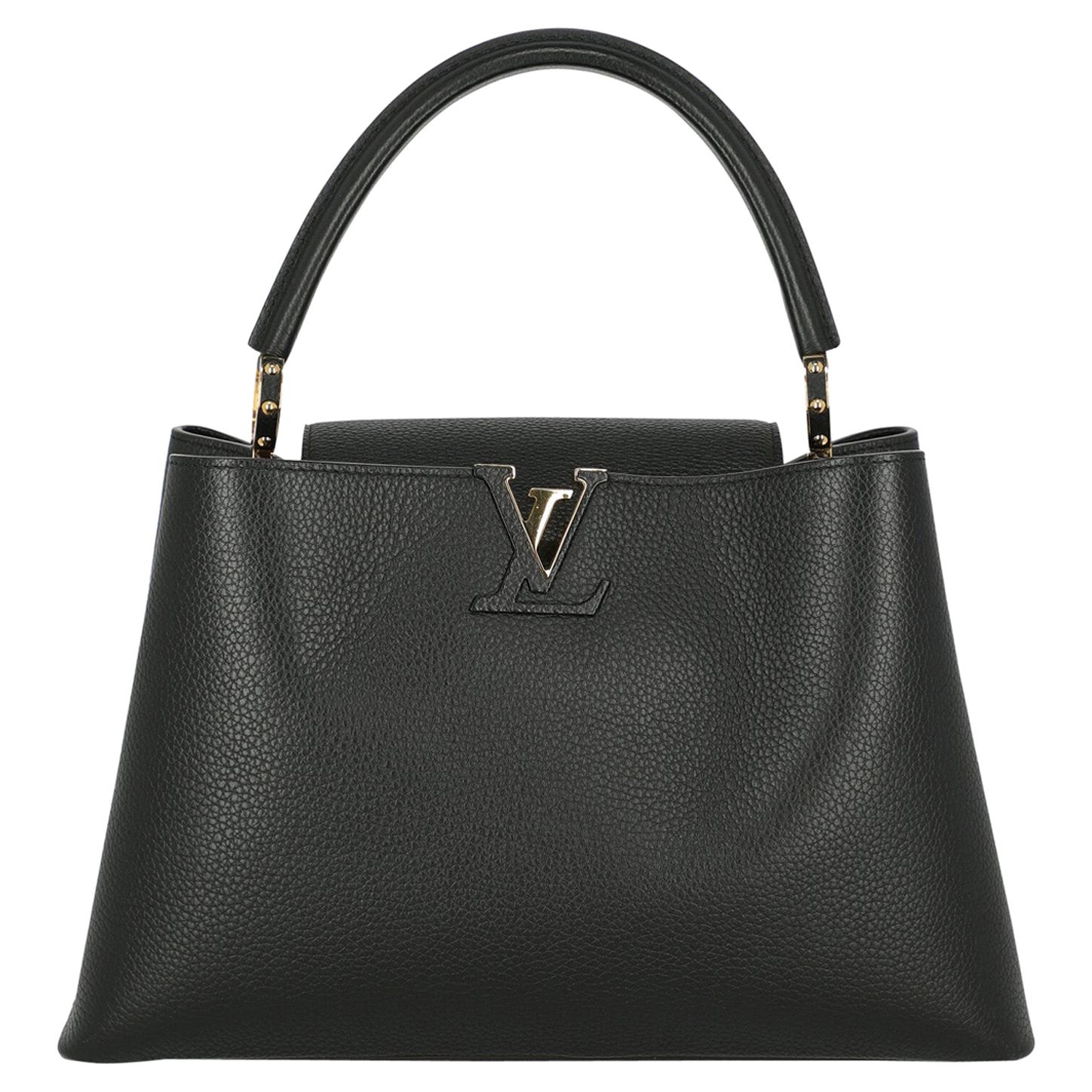 Louis Vuitton Women's Handbag Capucines Black Leather For Sale
