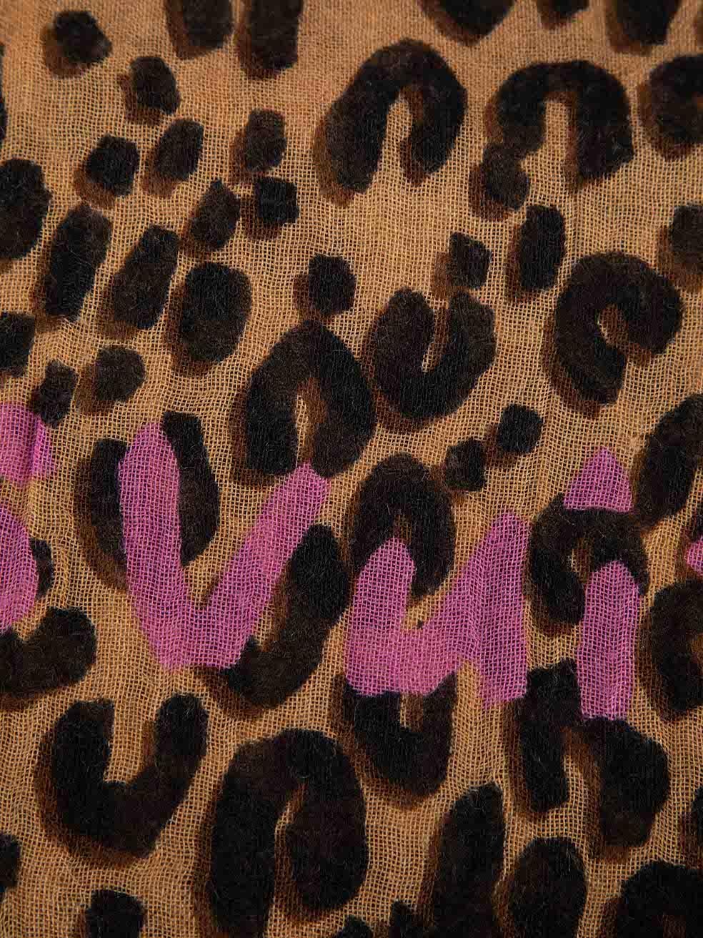 Louis Vuitton Women's Leopard Print Cashmere Shawl In Good Condition In London, GB