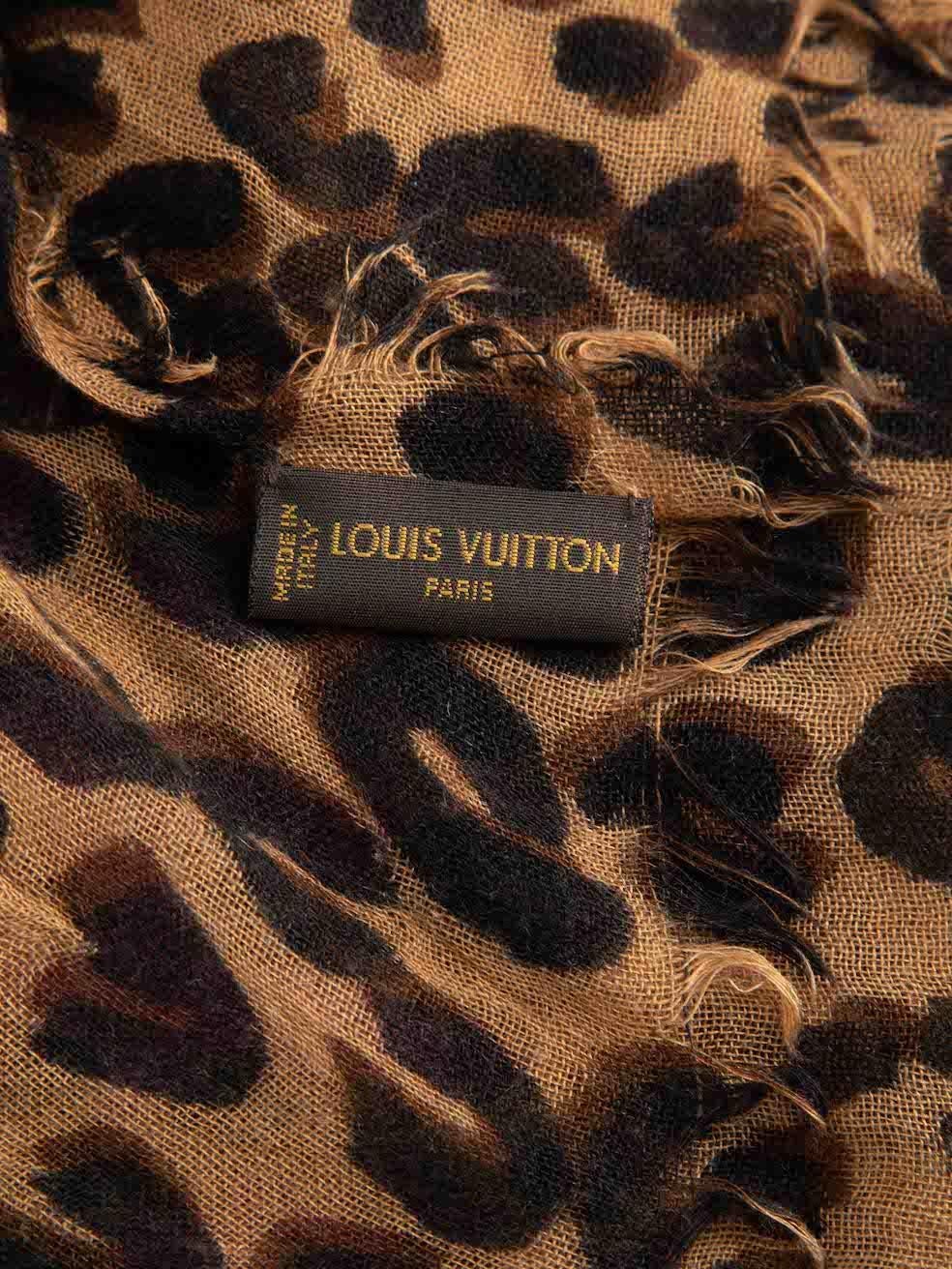 Louis Vuitton Women's Leopard Print Cashmere Shawl 1