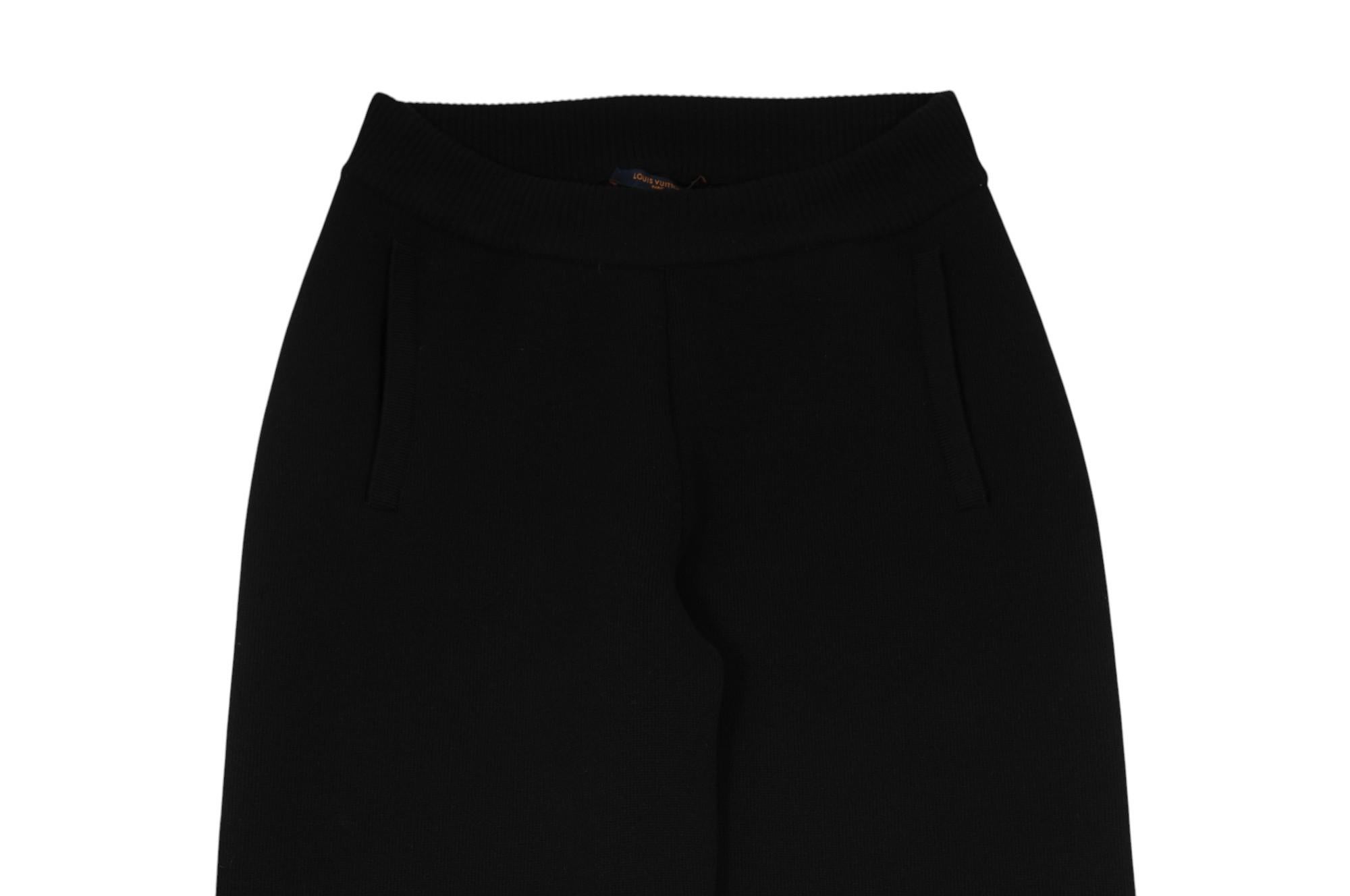 Louis Vuitton Womens Monogram Jacquared Colorblock Print Pants Small Black Wool In condizioni buone in vendita a North Miami, FL