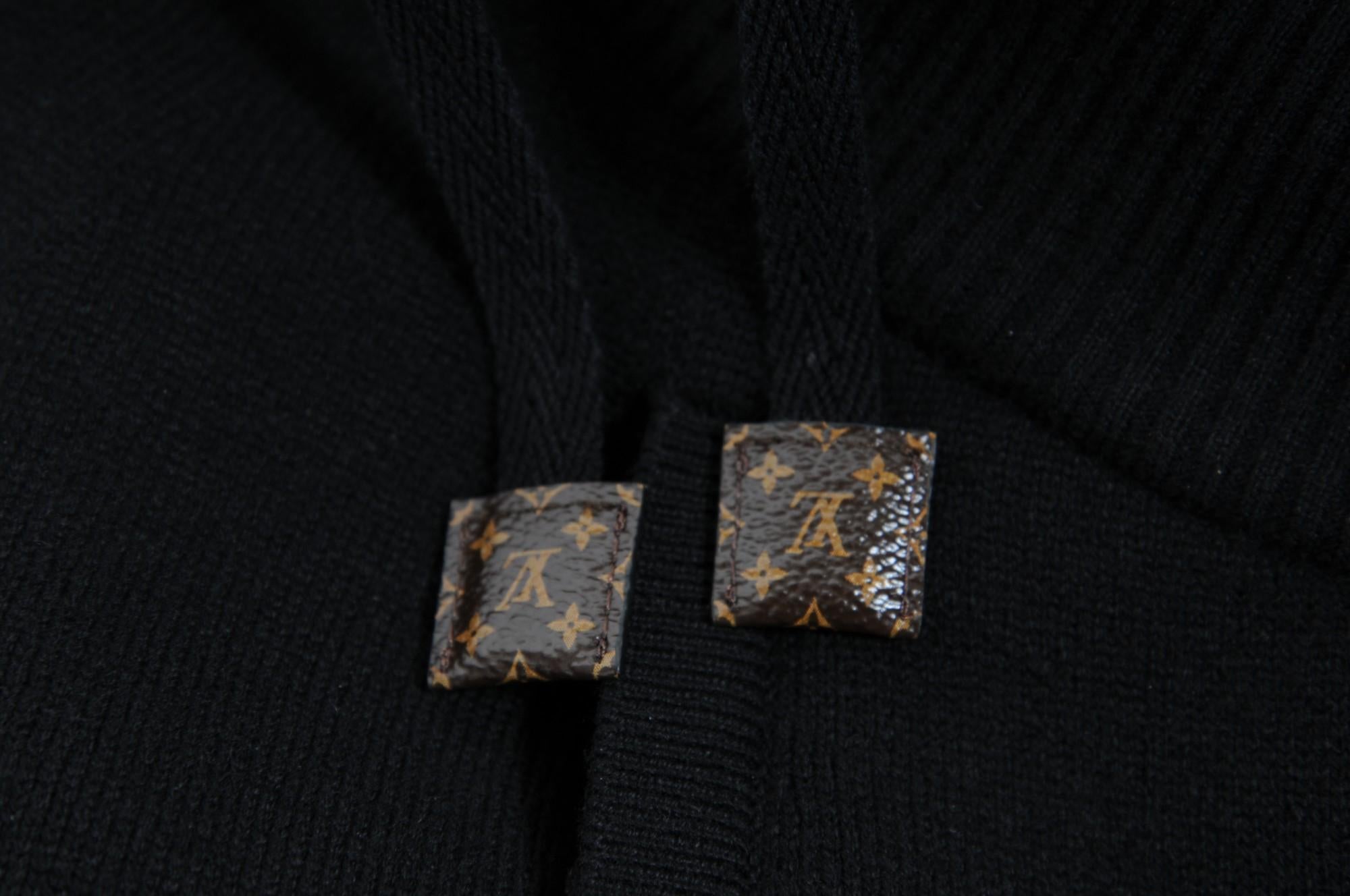 Louis Vuitton Womens Monogram Jacquared Colorblock Print Pants Small Black Wool in vendita 1