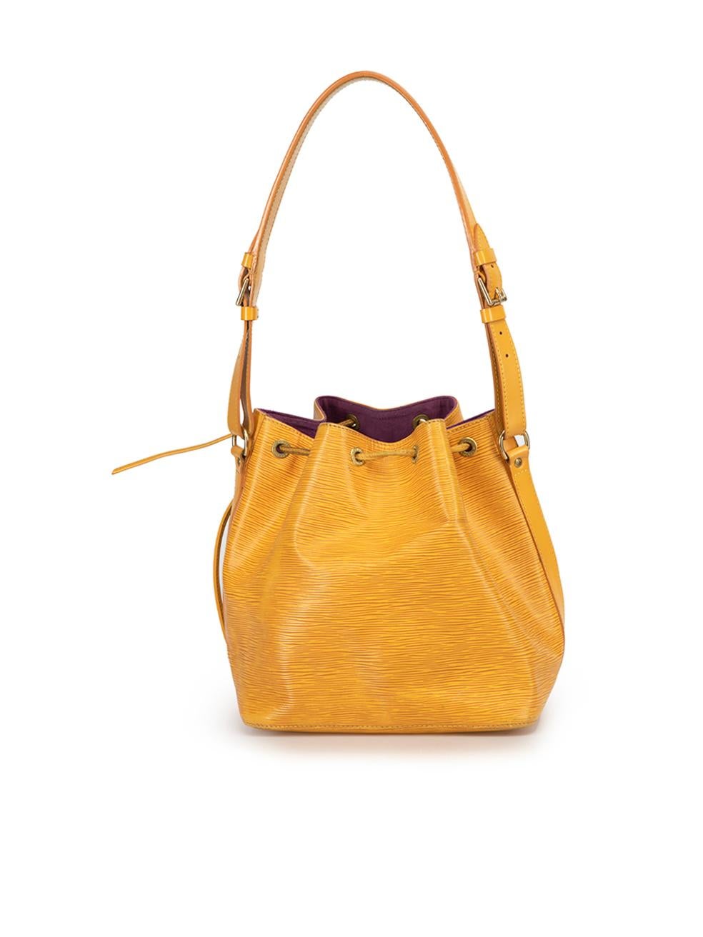 Louis Vuitton Women's Mustard Yellow Epi Leather Noe Bucket Bag In Good Condition In London, GB