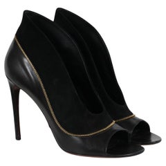 Louis Vuitton Womens Open Toe Perfecto Zip Around Pumps US 11 EU 41 Black Suede
