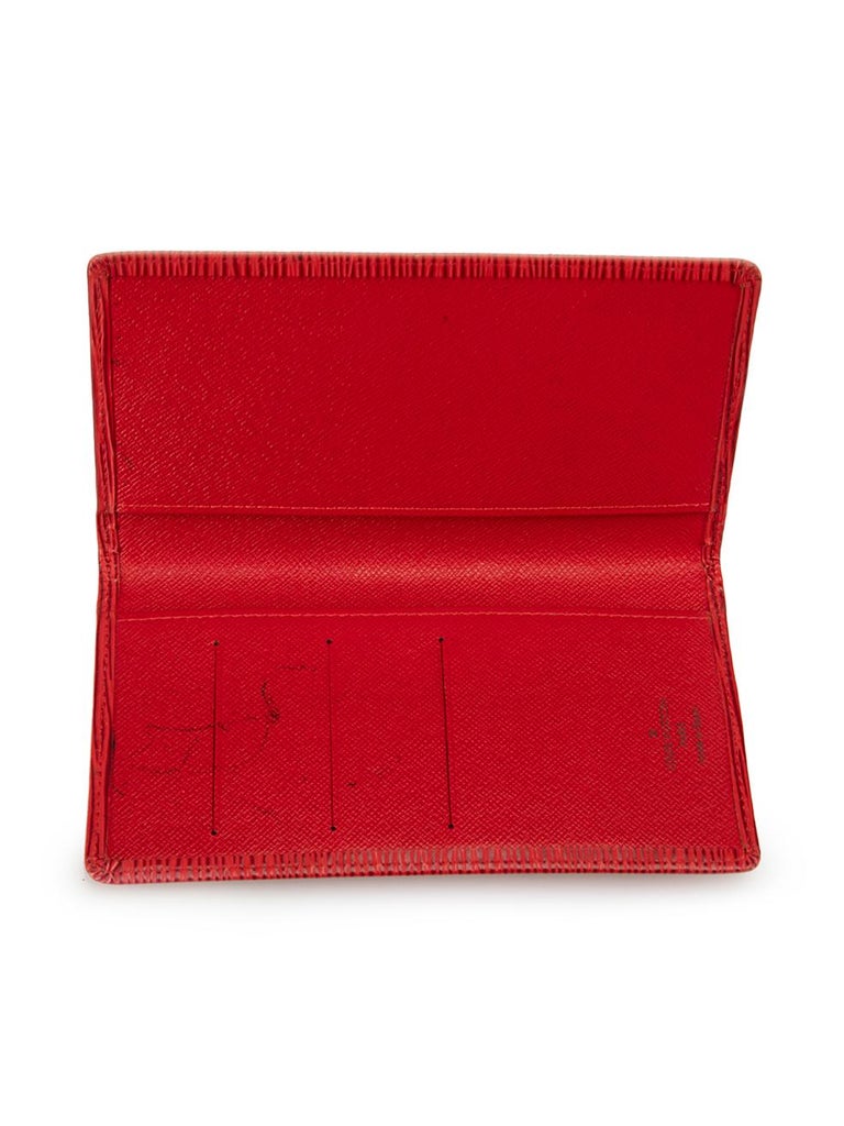 Louis Vuitton Women's Red Epi Leather Passport Cover For Sale at