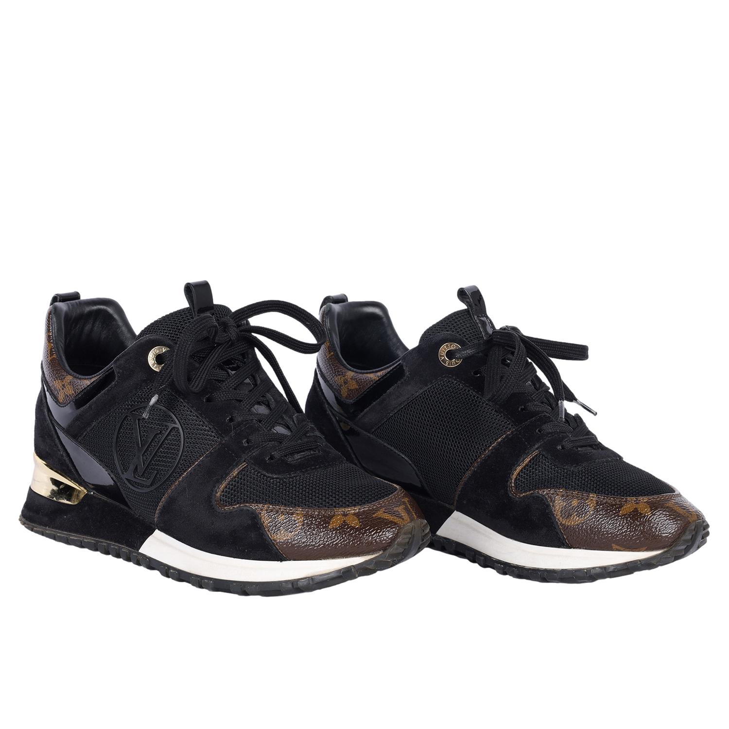 LOUIS VUITTON Donna Run Away Nero / Monogram EU 35 US 6-6.5 In condizioni buone in vendita a Salt Lake Cty, UT