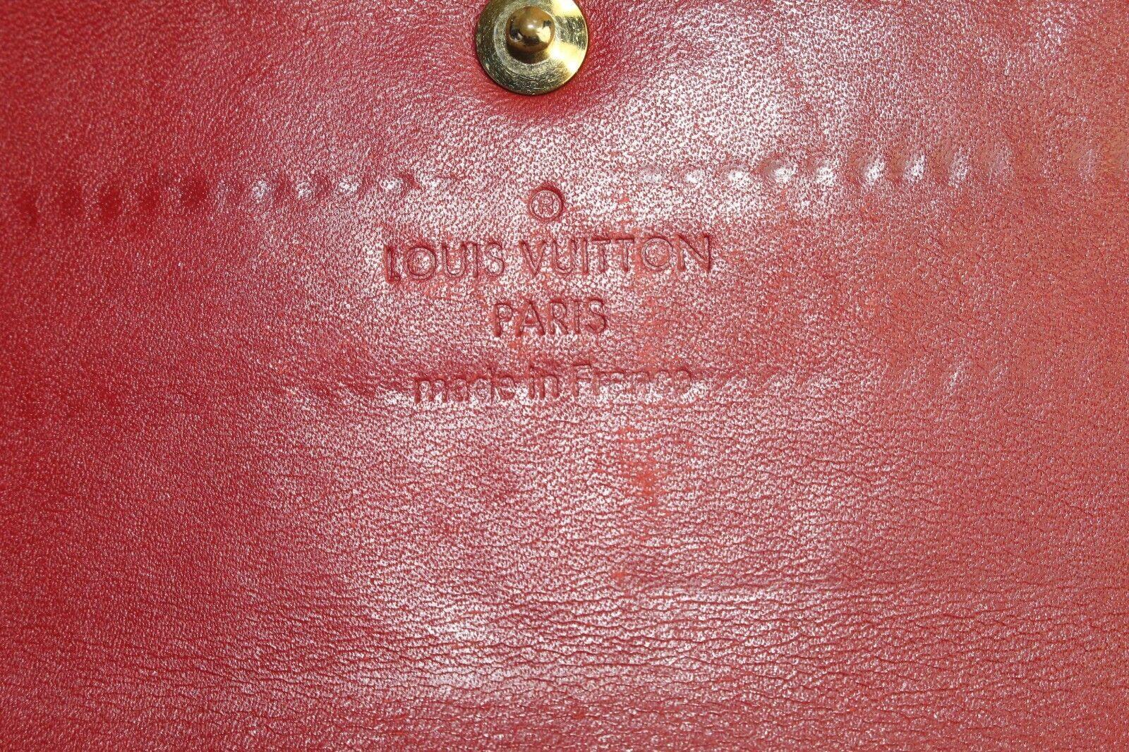 Louis Vuitton Womens Sarah Vernis Leather Long Flap Wallet 3LVS105K For Sale 3