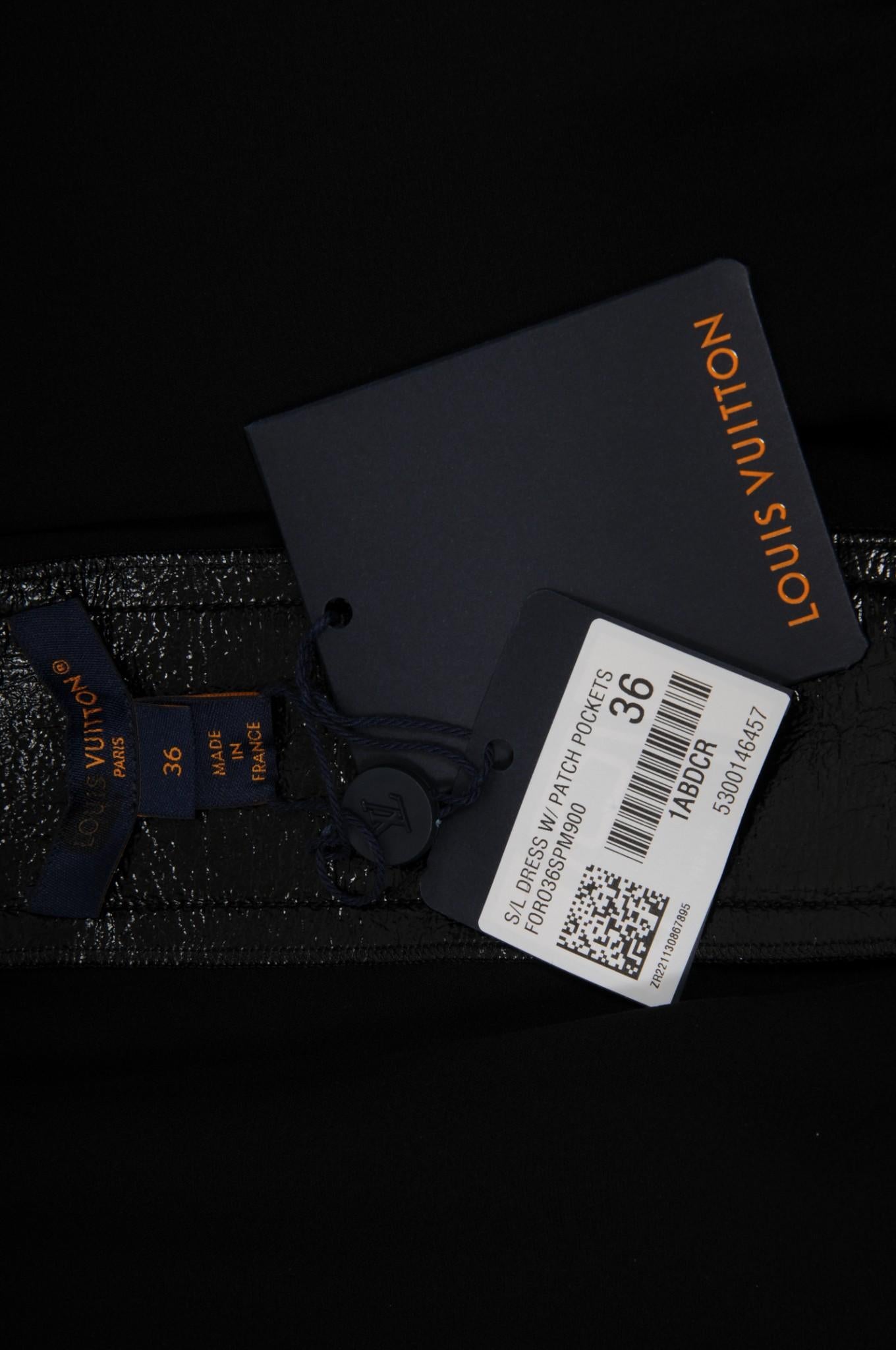 Louis Vuitton Womens SS23 Runway Dress Size FR 36 Black Patch Pockets 1ABDCR For Sale 9