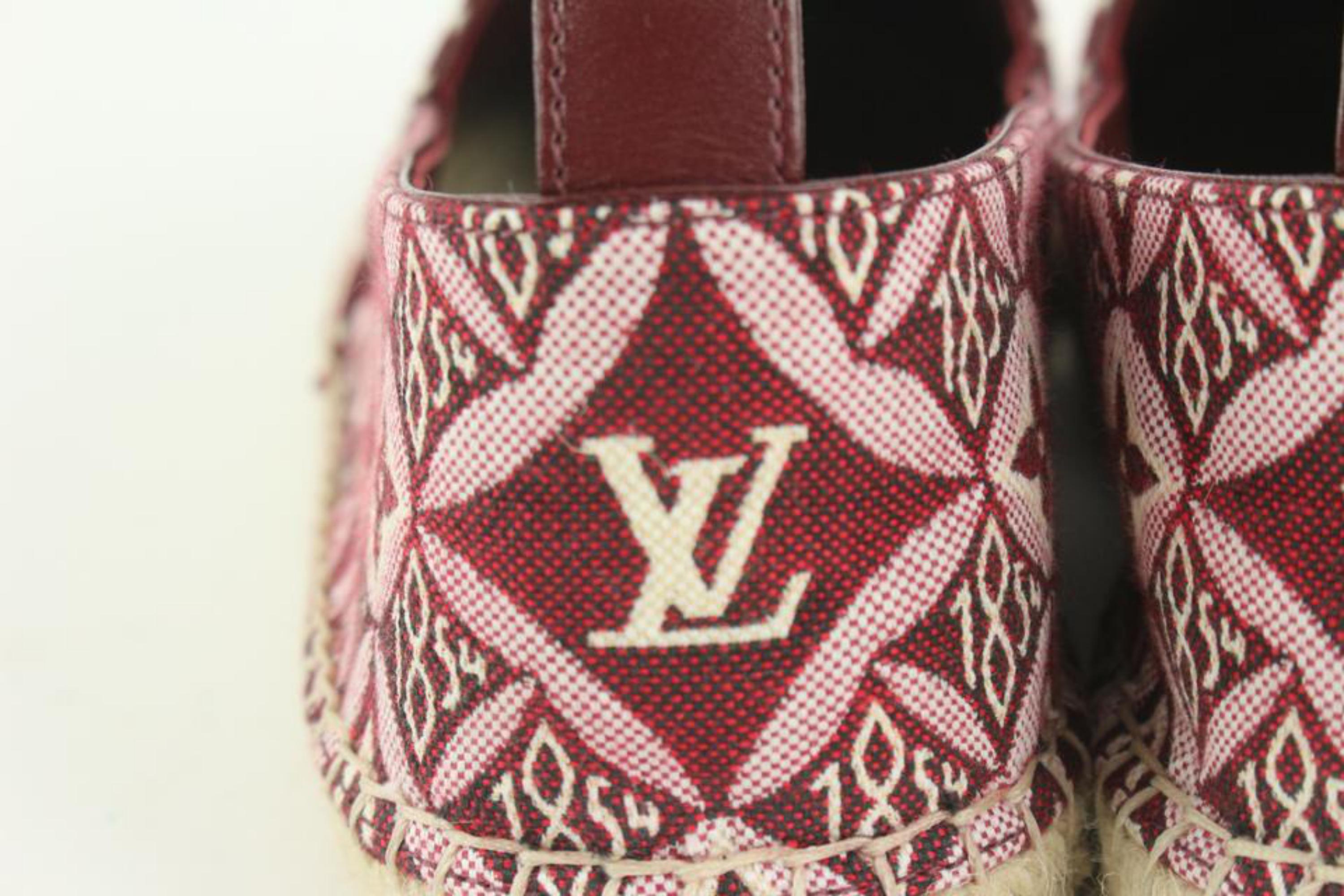 Louis Vuitton Womens Sz 40 Burgundy Since 1854 Starboard Flat Espadrille  5L415V 4