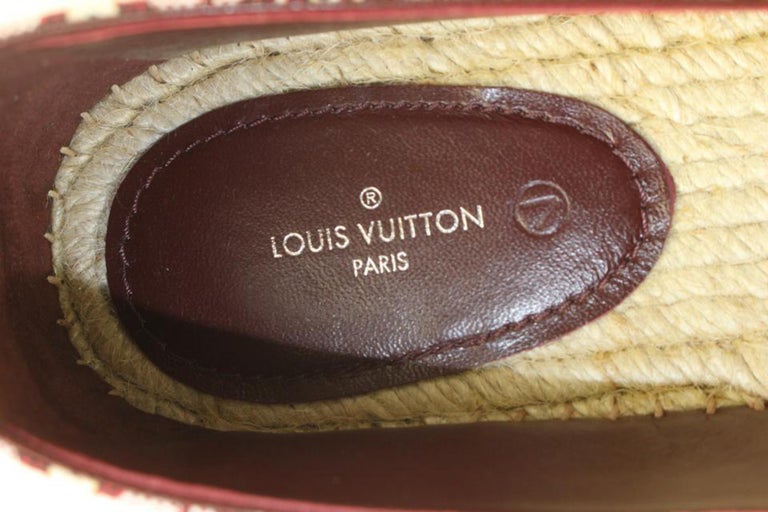 Louis Vuitton Womens Sz 40 Burgundy Since 1854 Starboard Flat Espadrille  5L415V