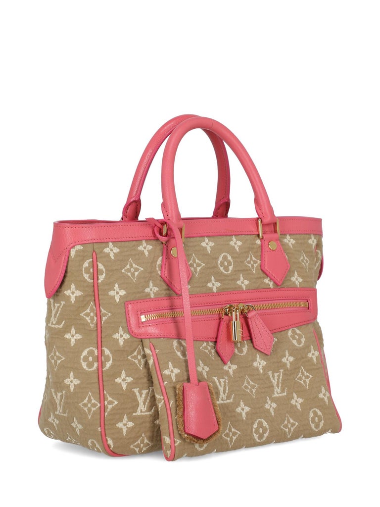 Louis Vuitton Women's Tote Bag Monogram Cabas Beige/Pink/White Cotton For  Sale at 1stDibs