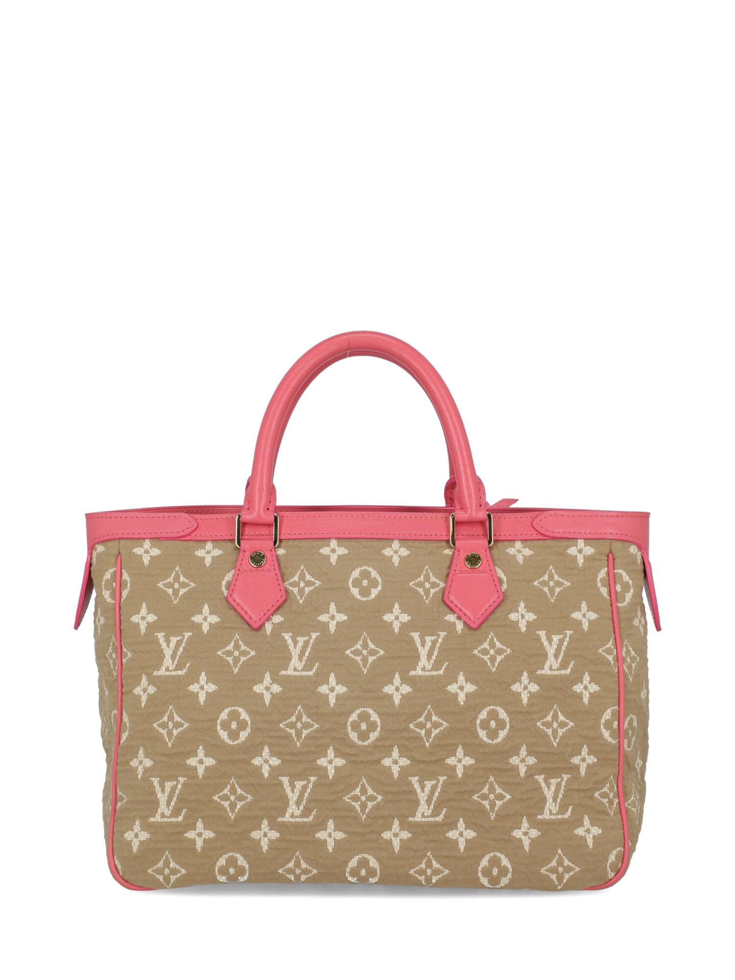 Louis Vuitton Women's Tote Bag Monogram Cabas Beige/Pink/White Cotton ...