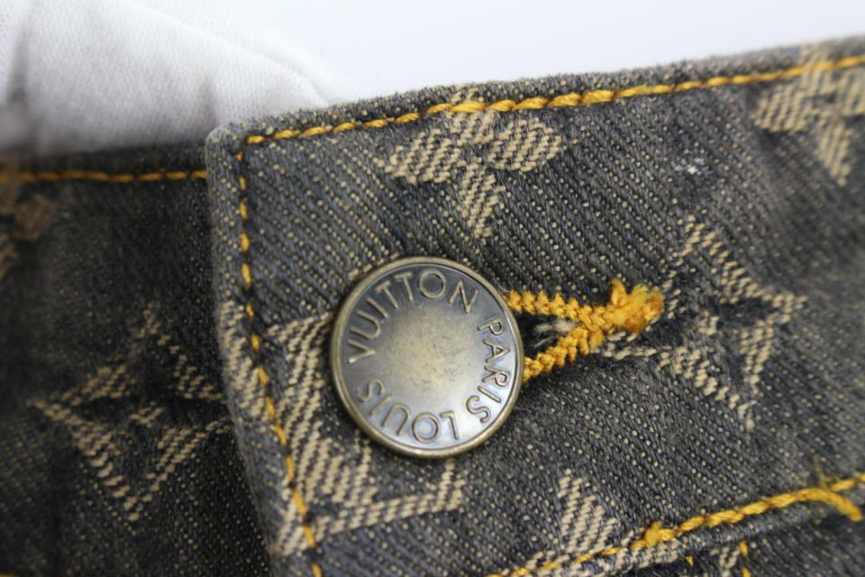 Louis Vuitton Women's US 10 Brown Monogram Denim Jeans Pants 120lv21 3