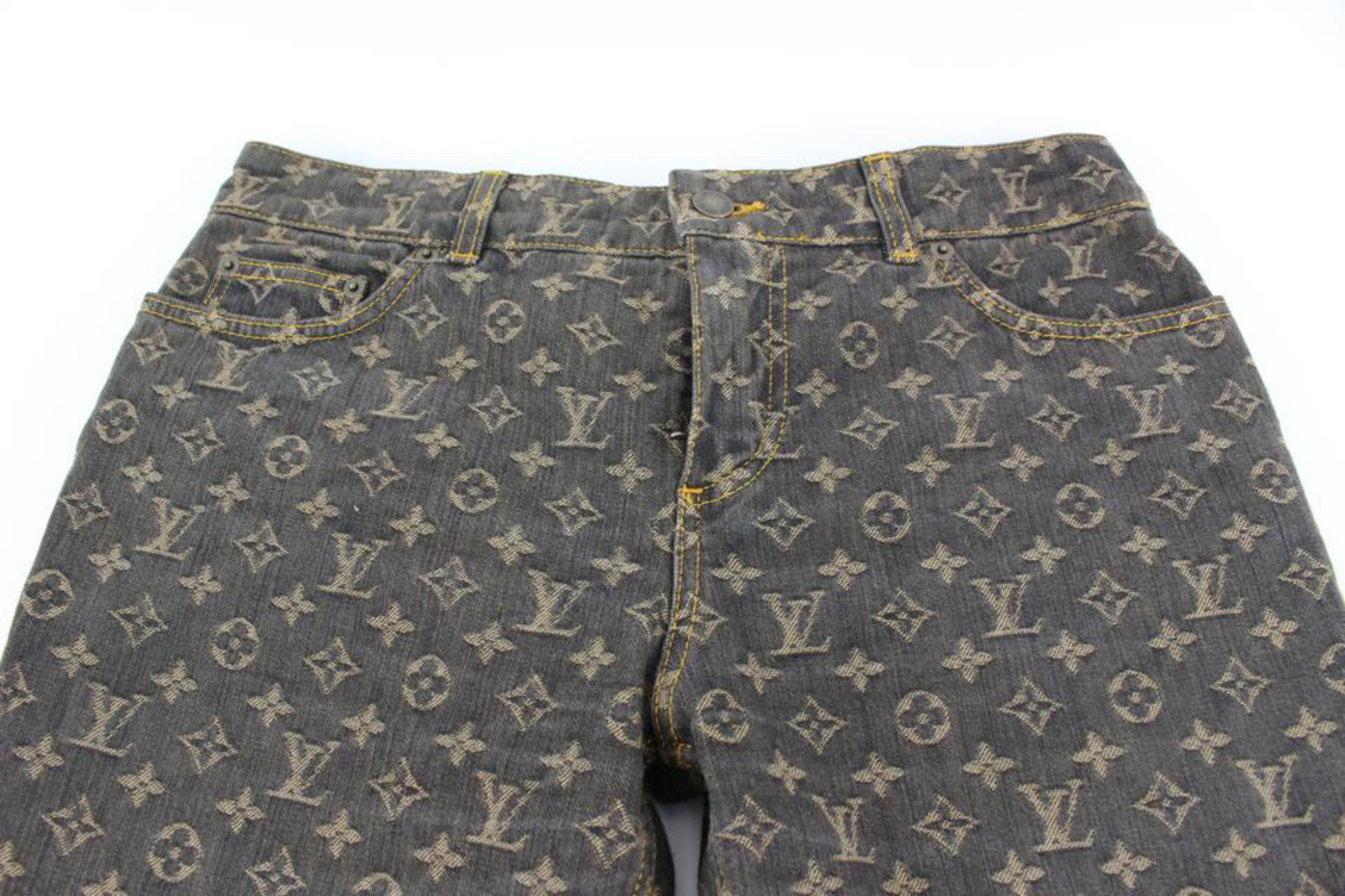 Louis Vuitton Women's US 10 Brown Monogram Denim Jeans Pants 120lv21 5