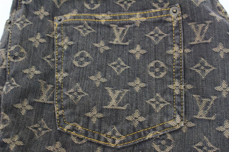 Louis Vuitton Women's US 10 Brown Monogram Denim Jeans Pants