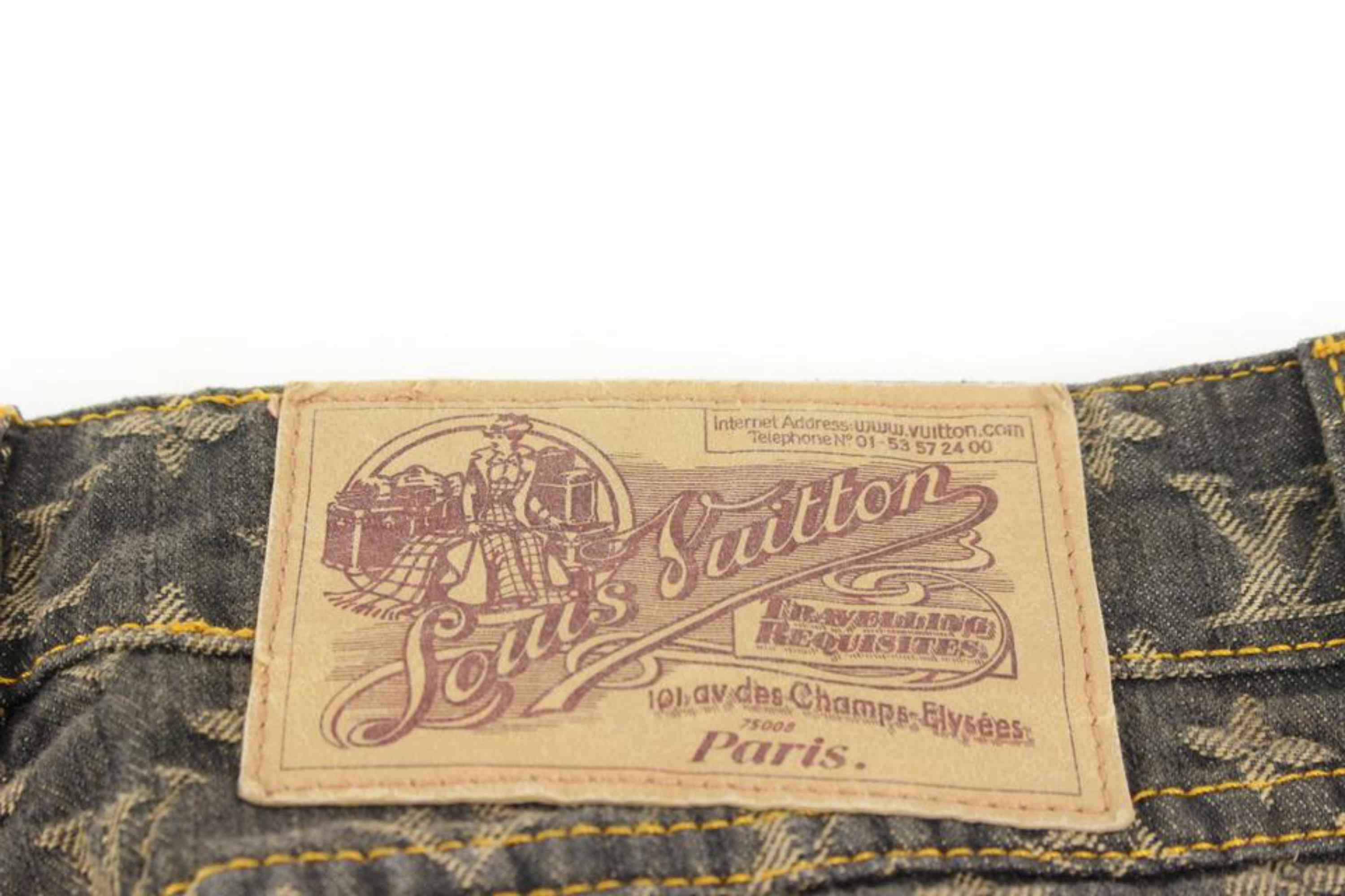 Louis Vuitton Women's US 10 Brown Monogram Denim Jeans Pants 120lv21 2