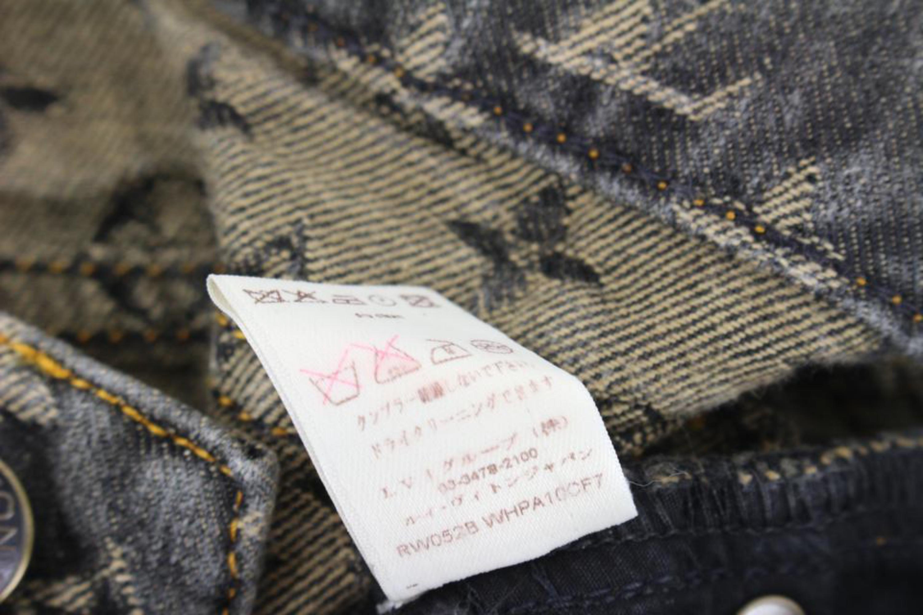 Louis Vuitton Women's US Size 25 26 Grey x Beige Monogram Denim Jeans 34lz420s 8